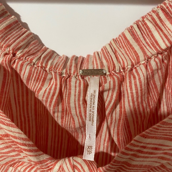 Free people linen blend off the sleeve stripe top - Picture 3 of 4